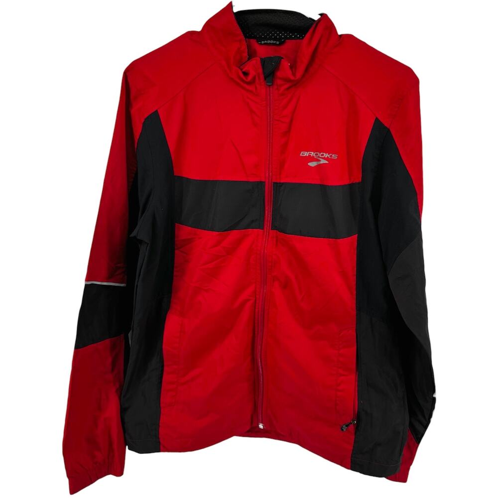 Brooks Essential II Windproof Running Jacket Reflective Water Resistant Red S